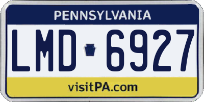 PA license plate LMD6927
