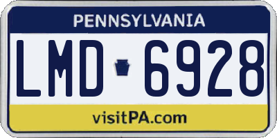 PA license plate LMD6928