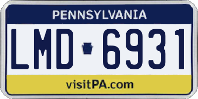 PA license plate LMD6931