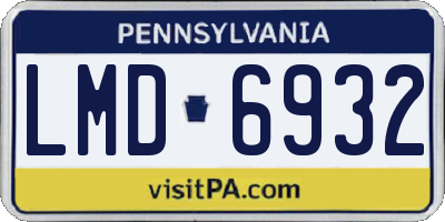 PA license plate LMD6932
