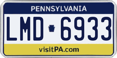 PA license plate LMD6933
