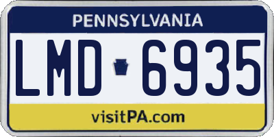 PA license plate LMD6935