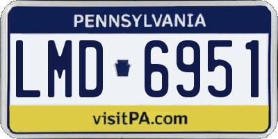 PA license plate LMD6951