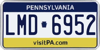 PA license plate LMD6952