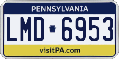 PA license plate LMD6953