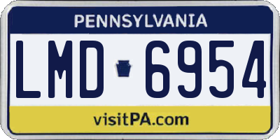 PA license plate LMD6954