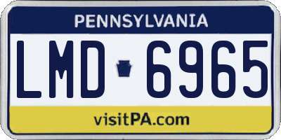 PA license plate LMD6965