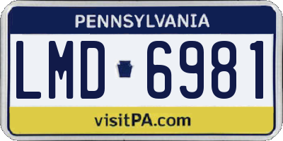 PA license plate LMD6981