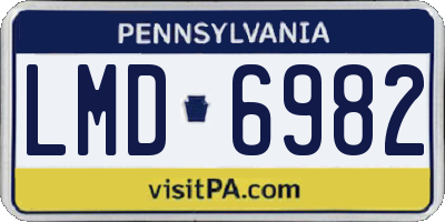 PA license plate LMD6982