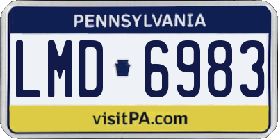 PA license plate LMD6983