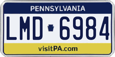 PA license plate LMD6984