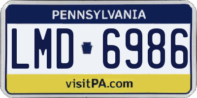 PA license plate LMD6986