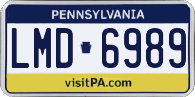 PA license plate LMD6989
