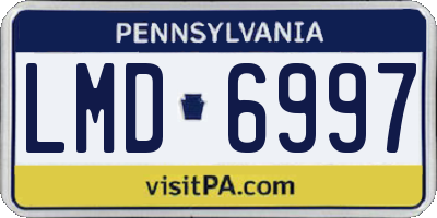 PA license plate LMD6997