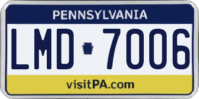 PA license plate LMD7006