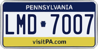 PA license plate LMD7007