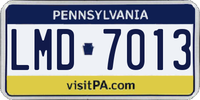 PA license plate LMD7013