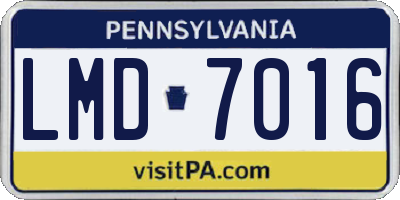 PA license plate LMD7016