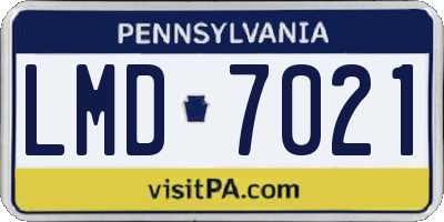 PA license plate LMD7021