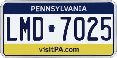 PA license plate LMD7025