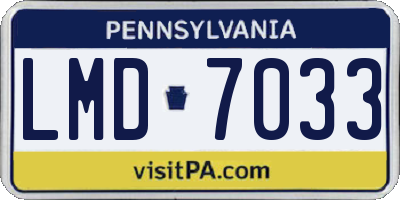 PA license plate LMD7033