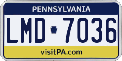 PA license plate LMD7036