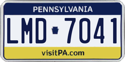 PA license plate LMD7041