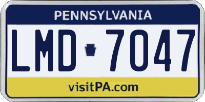 PA license plate LMD7047