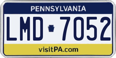 PA license plate LMD7052
