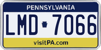 PA license plate LMD7066