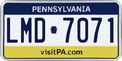 PA license plate LMD7071