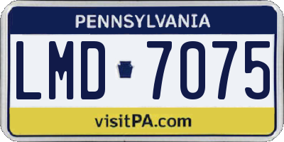PA license plate LMD7075