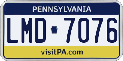 PA license plate LMD7076