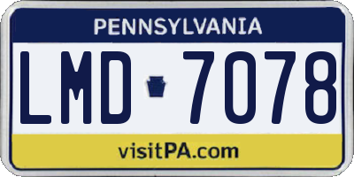 PA license plate LMD7078