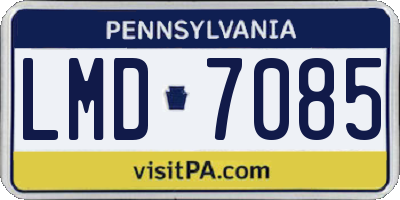 PA license plate LMD7085