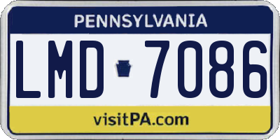 PA license plate LMD7086