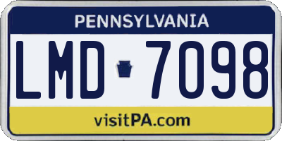 PA license plate LMD7098