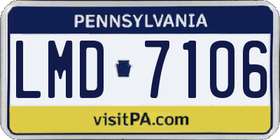 PA license plate LMD7106