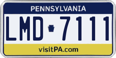 PA license plate LMD7111