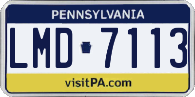 PA license plate LMD7113