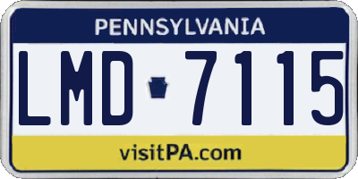 PA license plate LMD7115