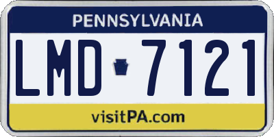 PA license plate LMD7121