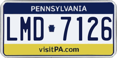 PA license plate LMD7126
