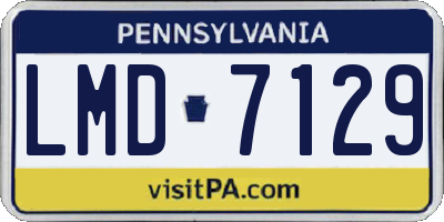 PA license plate LMD7129