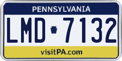 PA license plate LMD7132