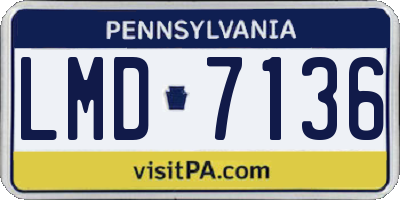 PA license plate LMD7136