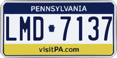 PA license plate LMD7137
