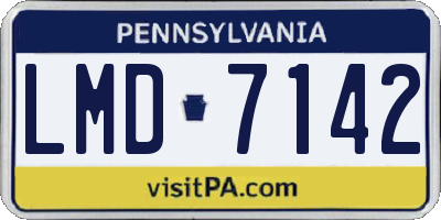 PA license plate LMD7142