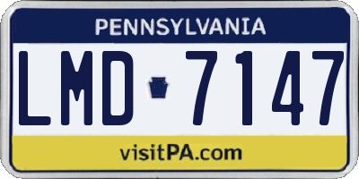 PA license plate LMD7147