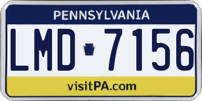 PA license plate LMD7156